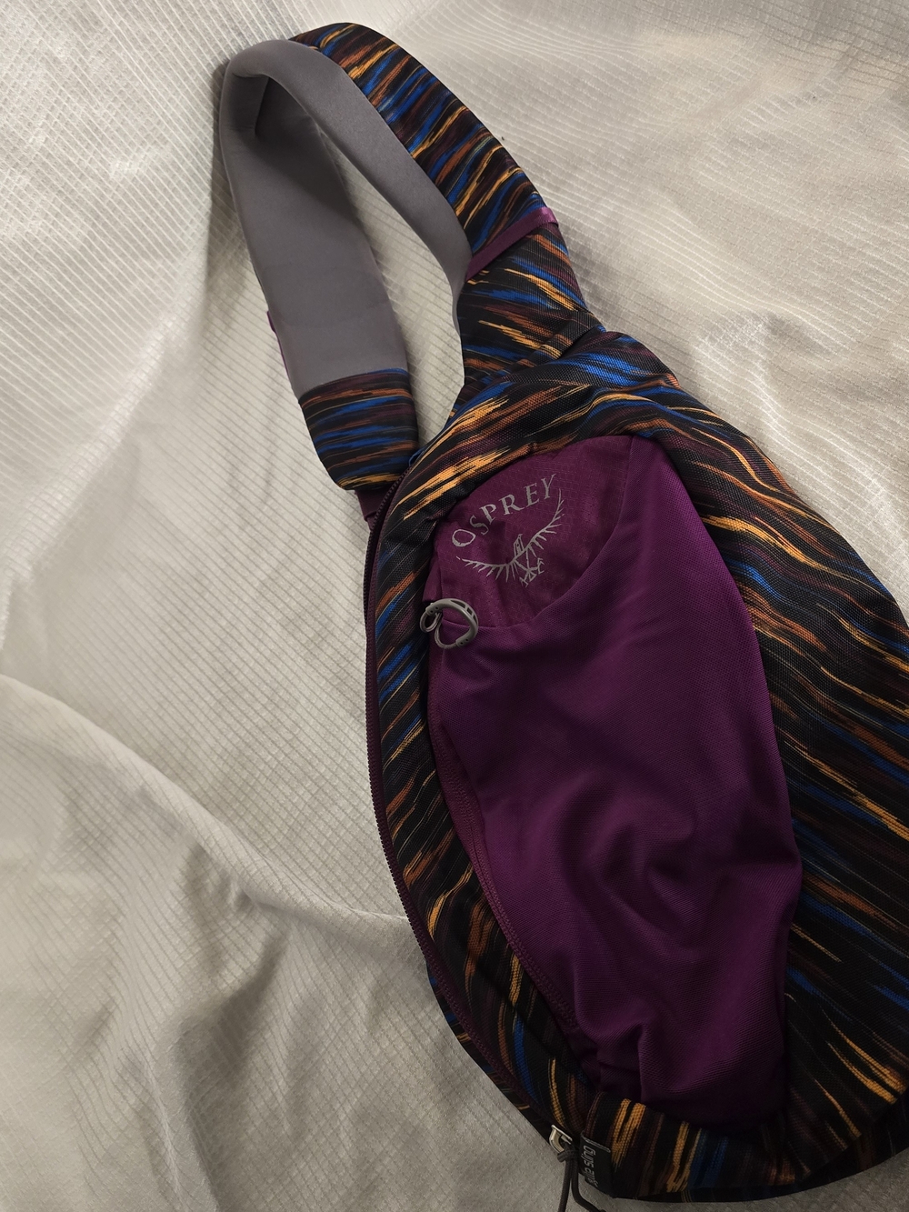 Osprey Sling Bag in Purple with Multicolor Stripes